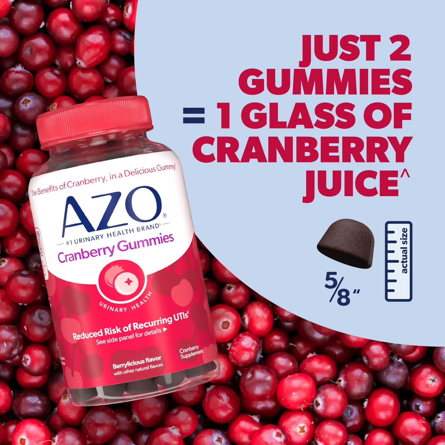 AZO® Cranberry Gummies– 2-Pack Deal (Minimum Order: 2 Bottles)
