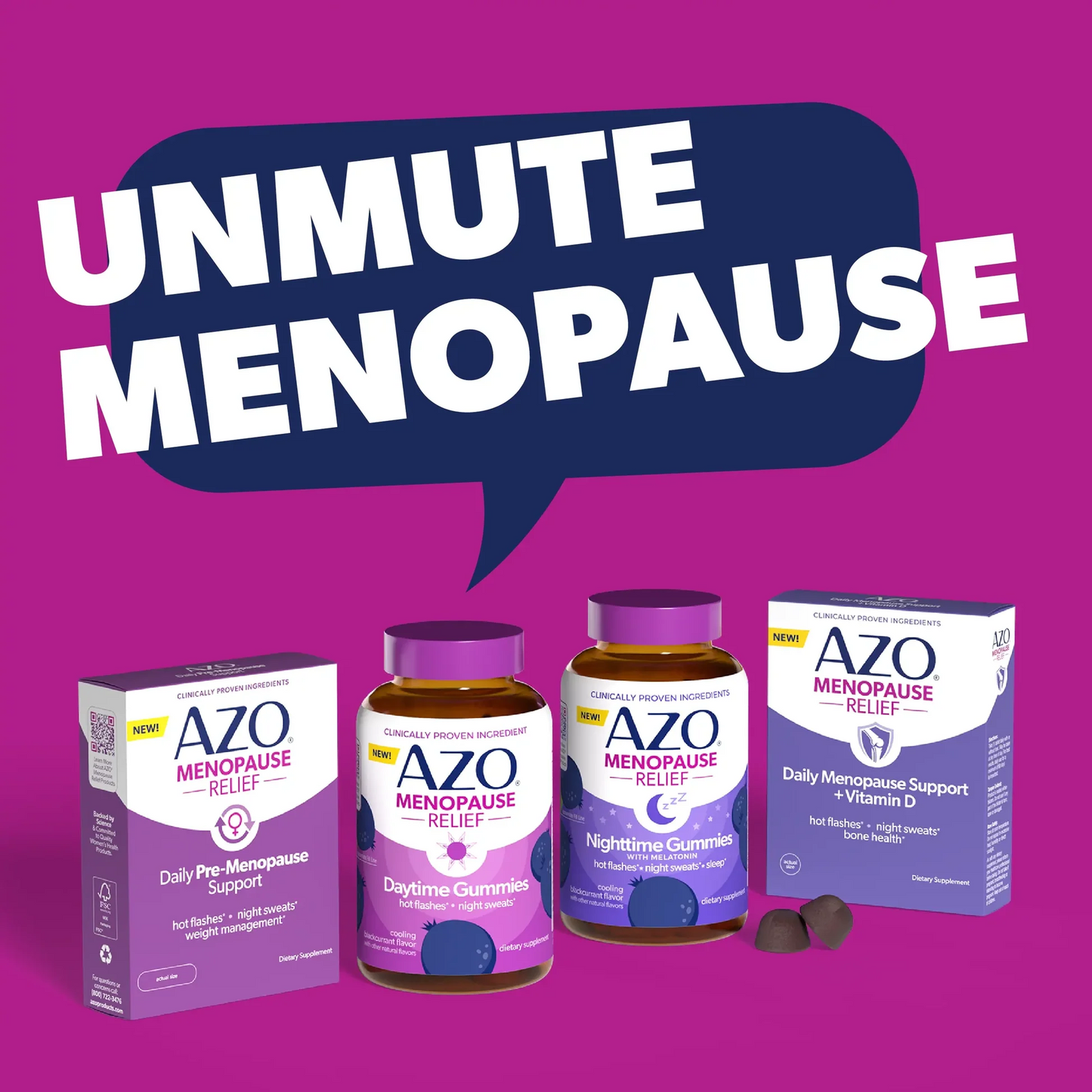 AZO® Menopause Relief Nighttime Gummies